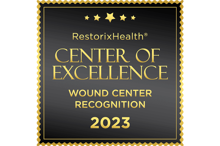 Restorix Health Center of Excellence Wound Center Recognition 2023 Badge