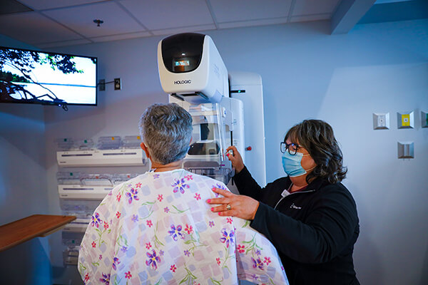 Woman Receiving Mammogram