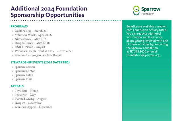 Foundation Additional 2024 Sponsorship Opportunities 