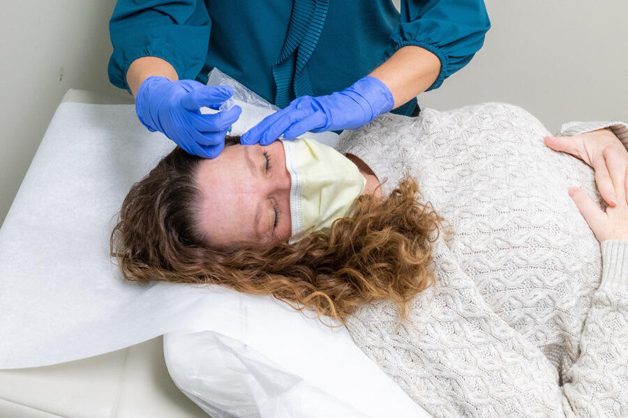 Botox patient laying down